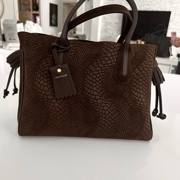 Longchamp Penelope Python Snakeskin Embossed Tote Bag - Picture 8 of 15